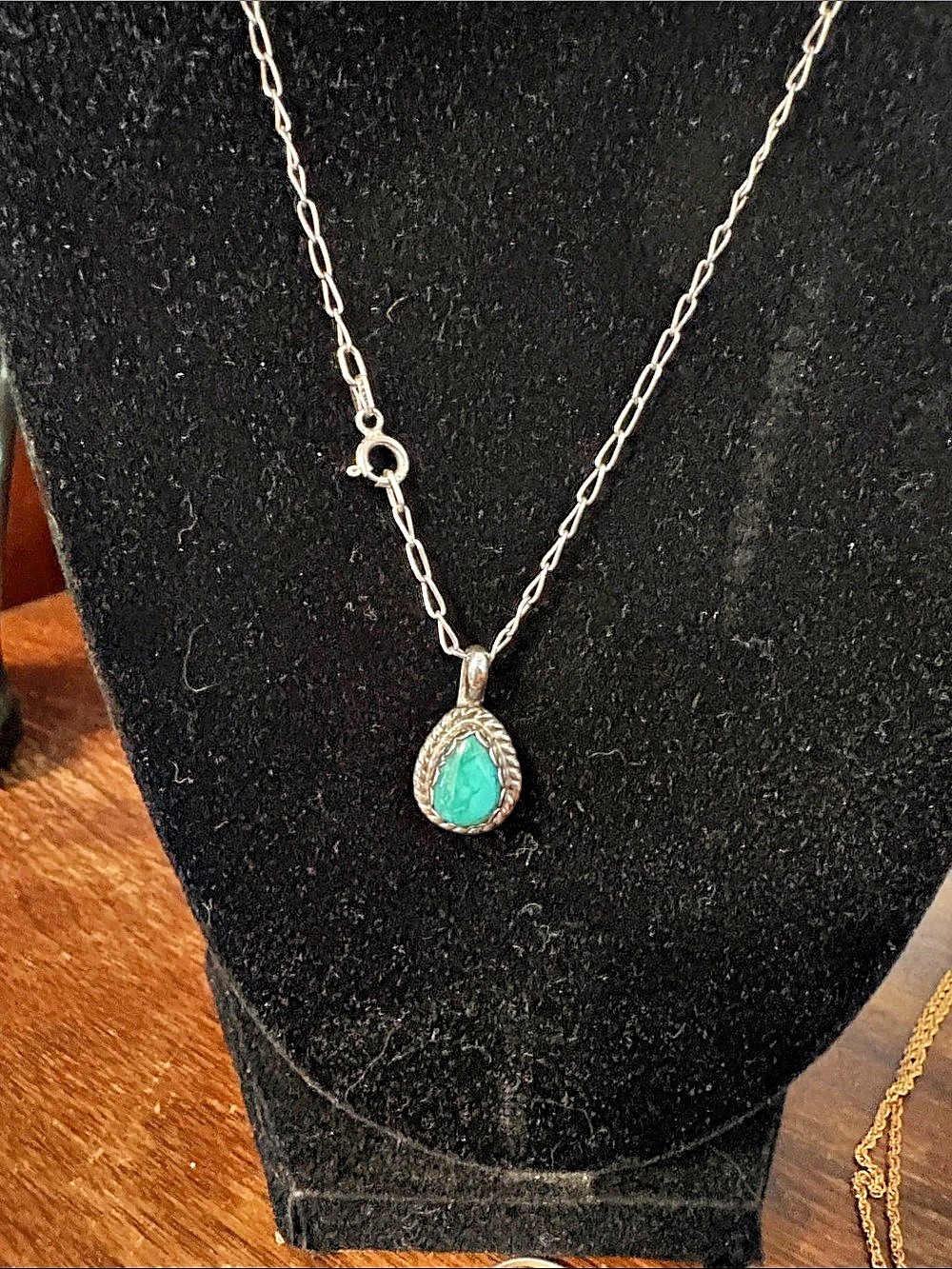 Sterling Silver and turquoise Pendant Necklace - Picture 1 of 8